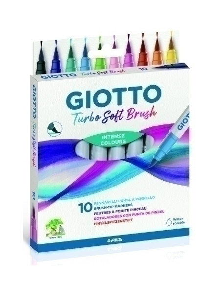 ROTULADOR FIBRA GIOTTO TURBO SOFT BRUSH ESTUCHE DE 10