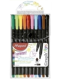 ROTULADOR FIBRA MAPED GRAPH PEPS ESTUCHE de 10