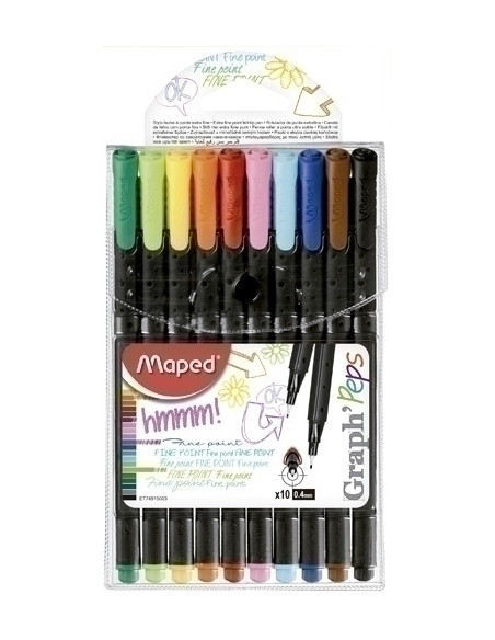ROTULADOR FIBRA MAPED GRAPH PEPS ESTUCHE de 10
