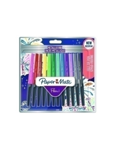 ROTULADOR FIBRA PAPER MATE METALICOS SURTIDO BLISTER de 12
