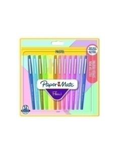 ROTULADOR FIBRA PAPER MATE PASTEL SURTIDO BLISTER de 12