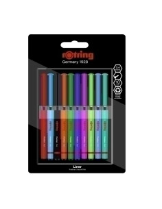 ROTULADOR FIBRA ROTRING FINELINER BLISTER de 10