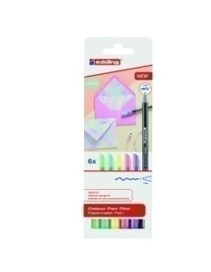 ROTULADOR FIBRA EDDING 1200  PASTEL ESTUCHE de 6