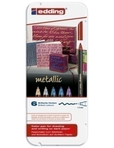 ROTULADOR FIBRA EDDING 1200-METALLIC ESTUCHE de 6