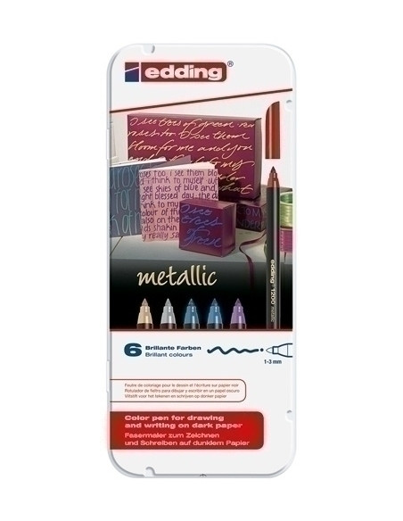 ROTULADOR FIBRA EDDING 1200-METALLIC ESTUCHE de 6