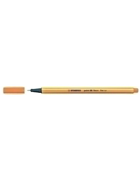 ROTULADOR FIBRA STABILO POINT 88  NARANJA NEON