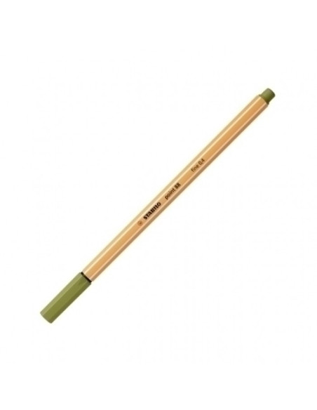 ROTULADOR FIBRA STABILO POINT 88  VERDE BARRO