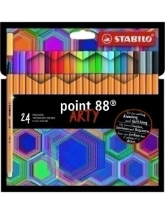 ROTULADOR FIBRA STABILO POINT 88 ARTY LINE ESTUCHE CARTON de 24