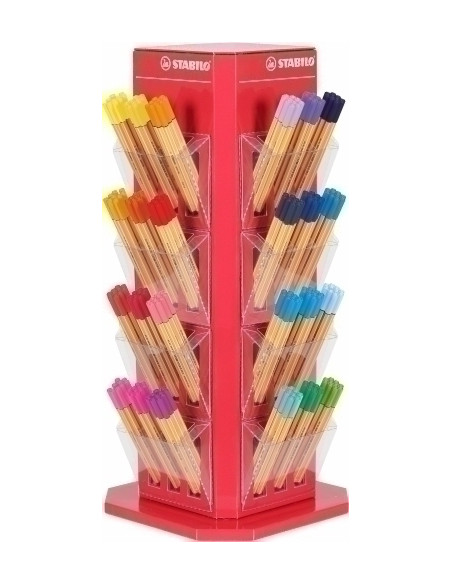 ROTULADOR FIBRA STABILO POINT 88 EXPOSITOR de 48050 SC 47 col 20x NEGRO 10x RESTANTES 46 COLORES 50x NEGRO SIN CARGO