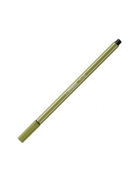 ROTULADOR FIBRA STABILO PEN 68  VERDE BARRO
