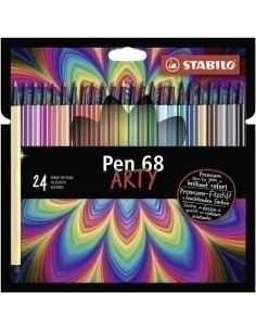 ROTULADOR FIBRA STABILO PEN 68 ARTY LINE CAJA CARTON de 24