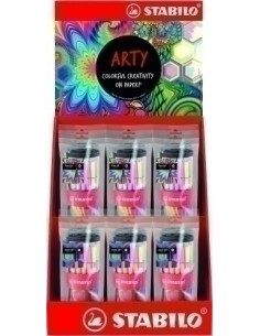 ROTULADOR FIBRA STABILO POINT 88 ARTY SURTIDO EXPOSITOR de 12 7x ROLLERSETS POINT 88 5x ROLLERSETS PEN 68