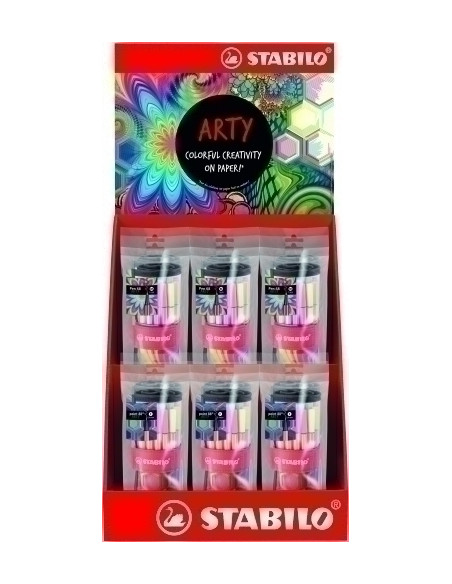 ROTULADOR FIBRA STABILO POINT 88 ARTY SURTIDO EXPOSITOR de 12 7x ROLLERSETS POINT 88 5x ROLLERSETS PEN 68