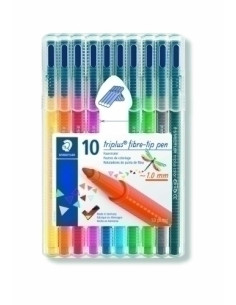 ROTULADOR FIBRA STAEDTLER  323 TRIPLUS COLOR BOLSA de 10