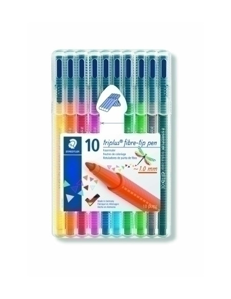 ROTULADOR FIBRA STAEDTLER  323 TRIPLUS COLOR BOLSA de 10