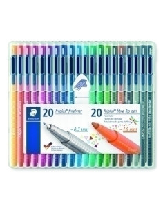 ROTULADOR FIBRA STAEDTLER  334 TRIPLUS FINELINER  323 TRIPLUS COLOR BOX de 40 20x 334 Triplus fineliner 20x 323 Triplus color