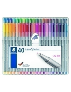 ROTULADOR FIBRA STAEDTLER  334 TRIPLUS FINELINER BOX de 40