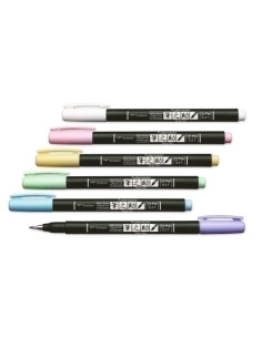 ROTULADOR TOMBOW CALIGRAFIA FUDENOSUKE PUNTA PINCEL PACK DE 6
