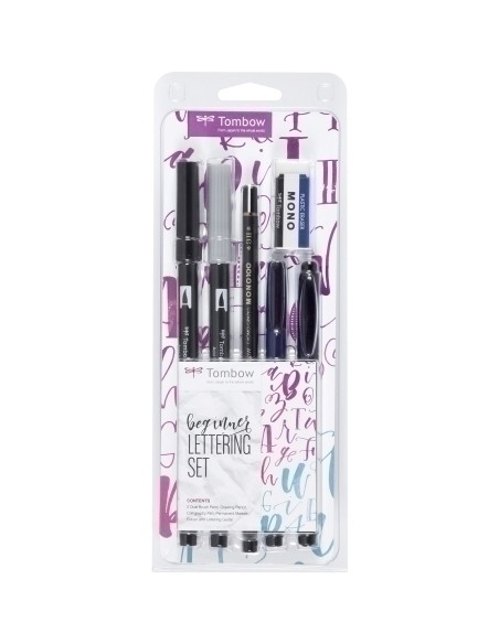 SET LETTERING TOMBOW BEGINNER 2 ROT ABT DUAL BRUSH  1 LAPIZ GRAFITO  1 ROT CALIGRAFIA  1 ROT PERMANENTE DOBLE PUNTA  1 GOMA  MAN
