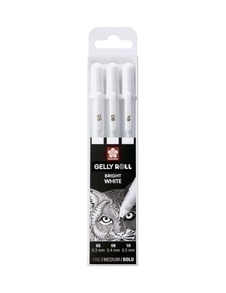 MARCADOR TOPACA NO PERM SAKURA superficies oscuras BLANCO OPACO SET de 3 05-08-10