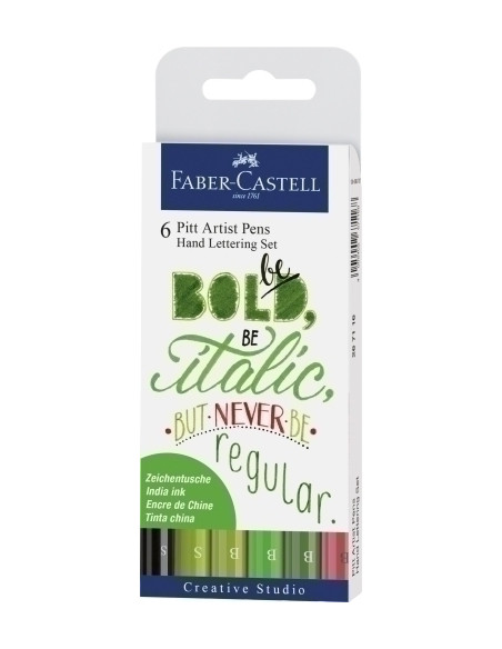 ROTULADOR FIBRA FABER-CASTELL PITT HAND LETTERING BOLSA DE 6