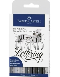 ROTULADOR FIBRA FABER-CASTELL PITT HAND LETTERING BOLSA DE 9