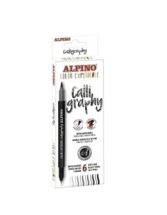 ROTULADOR FIBRA ALPINO COLOR EXPERIENCE CALLIGRAPHY DOBLE PUNTA finapincel ESTUCHE de 6