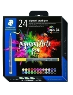 ROTULADOR FIBRA STAEDTLER PIGMENT ARTS PEN PUNTA PINCEL ESTUCHE de 24
