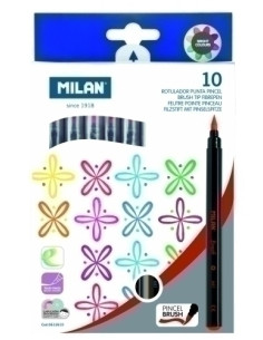 ROTULADOR MILAN PUNTA PINCEL CAJA de 10