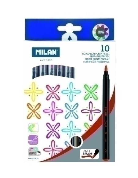 ROTULADOR MILAN PUNTA PINCEL CAJA de 10