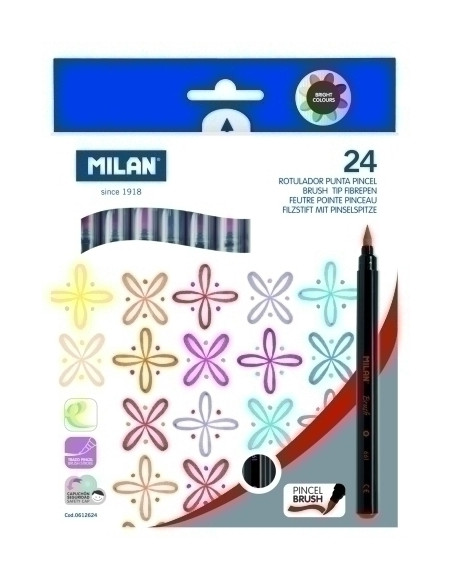 ROTULADOR MILAN PUNTA PINCEL CAJA de 24