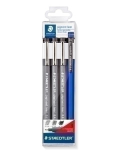 ROTULADOR CALIBRADO STAEDTLER 308 PIGMENT LINER BOLSA de 3 02 - 04 - 08 mm