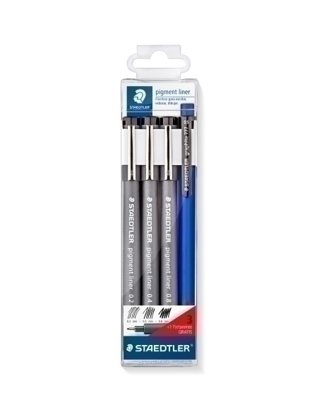 ROTULADOR CALIBRADO STAEDTLER 308 PIGMENT LINER BOLSA de 3 02 - 04 - 08 mm