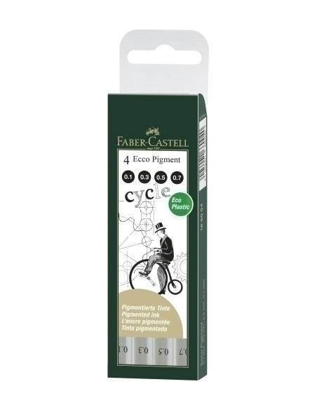 ROTULADOR CALIBRADO FABER-CASTELL ECCO PIGMENT BOLSA de 4 01 - 03 - 05 - 07 mm