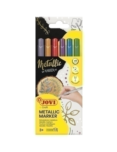 ROTULADOR FIBRA JOVI DECOR METALIC ESTUCHE de  6