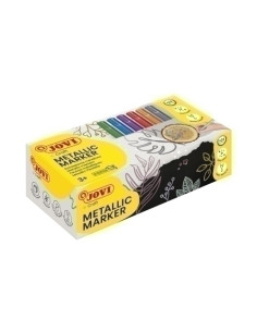 ROTULADOR FIBRA JOVI DECOR METALIC SURTIDO CAJA de 24 3x ROSA MALVA AZUL Y VERDE 6x PLATA Y ORO