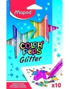 ROTULADOR FIBRA MAPED COLOR´PEPS GLITTER BLISTER de 10
