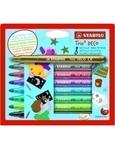 ROTULADOR FIBRA STABILO TRIO DECO 377 ESTUCHE de 8