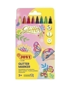 ROTULADOR JOVI GLITTER ESTUCHE de 8 SURTIDO