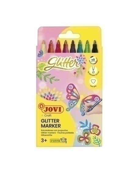 ROTULADOR JOVI GLITTER ESTUCHE de 8 SURTIDO