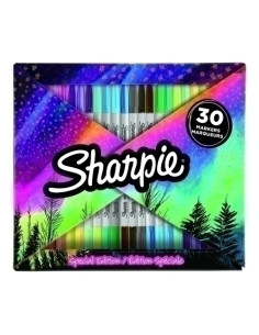 ROTULADOR PERMANENTE SHARPIE FINE&ULTRA FINE BIG PACK FOLD CAJA REGALO DE 30 20x FINE SURTIDO 10x ULTRA FINE SURTIDO
