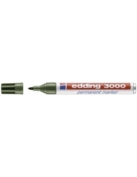 MARCADOR PERMANENTE EDDING 3000 CONICO  VERDE OLIVA