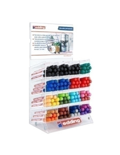 EDDING MARCADOR PERMANENTE 3000 GAMA COMPLETA COLORES SURTIDOS EXPOSITOR 128 UD
