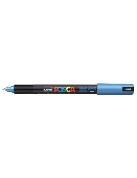 POSCA MARCADOR  PC-1MR NO PERMANENTE PUNTA EXTRAFINA 07MM AZUL METÁLICO
