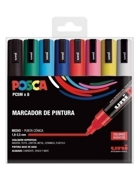 MARCADOR TOPACA NO PERM UNI POSCA  18 PC-5M BOLSA de 8