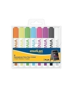 MARCADOR TIZA LIQUIDA MOLIN SURTIDO BOLSA DE 8
