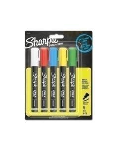 MARCADOR TIZA LIQUIDA SHARPIE CHALK MARKER COLORES SURTIDOS BLISTER de 5