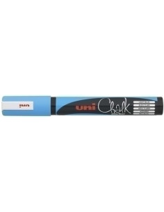 MARCADOR TIZA LIQUIDA UNI-BALL CHALK MARKER PWE-5M 18-25 mm AZUL CLARO