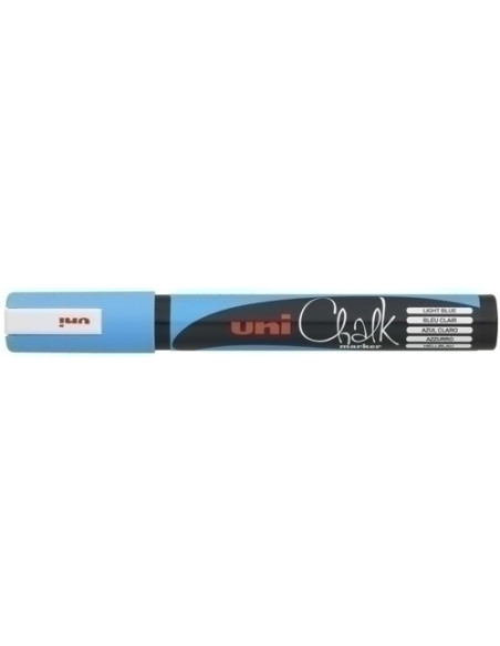 MARCADOR TIZA LIQUIDA UNI-BALL CHALK MARKER PWE-5M 18-25 mm AZUL CLARO