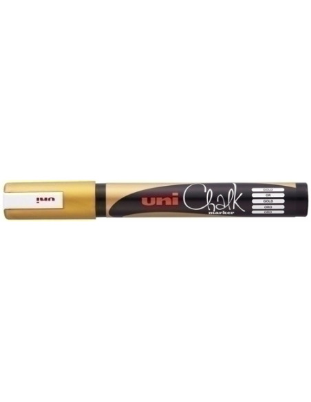 MARCADOR TIZA LIQUIDA UNI-BALL CHALK MARKER PWE-5M 18-25 mm ORO